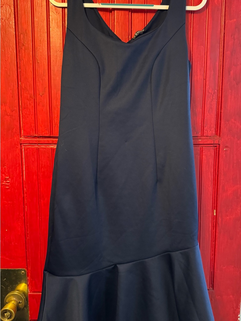 VENUS Navy Sleeveless Mermaid Hem Midi Dress